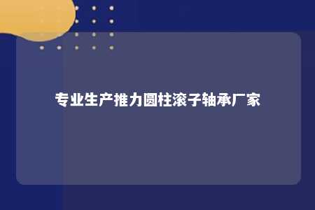 专业生产推力圆柱滚子轴承厂家 