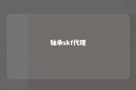 轴承skf代理 