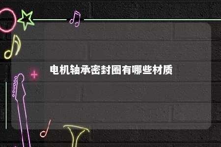 电机轴承密封圈有哪些材质 
