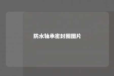 防水轴承密封圈图片 