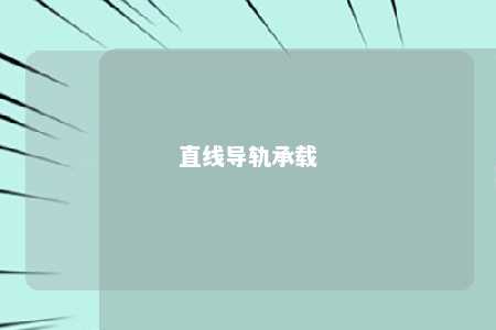 直线导轨承载 