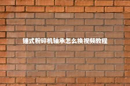 锤式粉碎机轴承怎么换视频教程